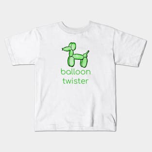 Watercolor Balloon Twister (Green) Kids T-Shirt